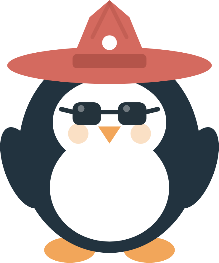 The drill sergeant penguin in a cap and sunglasses